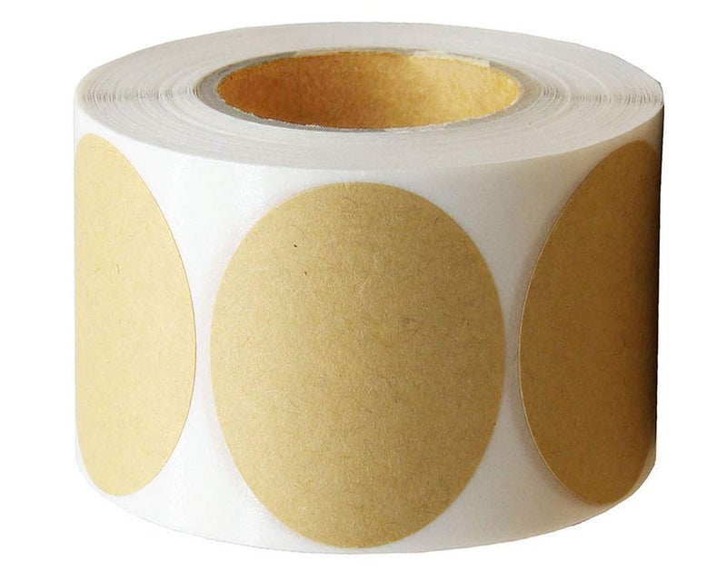 Remarkable Large Size 3" Natural Circle Kraft Paper Dots Labels Large Size Round Brown Adhesive Stickers-Seal Sticker-Gift Label-Adhesive Dot-300 Labels Per Roll (3 inches 1 roll) - Image 1